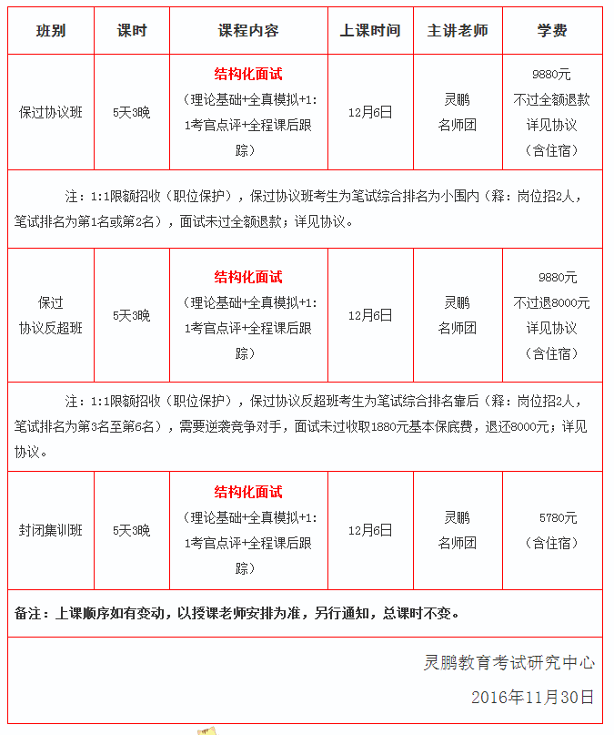 2016年湖北省直机关遴选公务员面试课程表